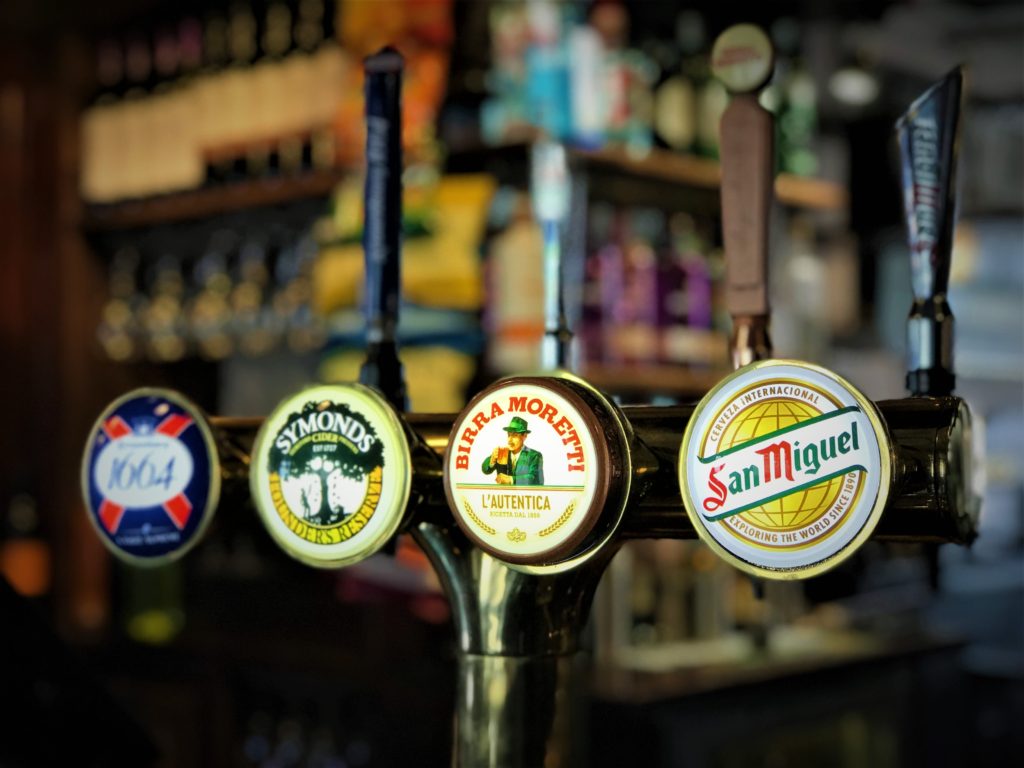 Ring O' Bells Shipley historic pub kronenbourg symonds birra moretti and san miguel beer fonts