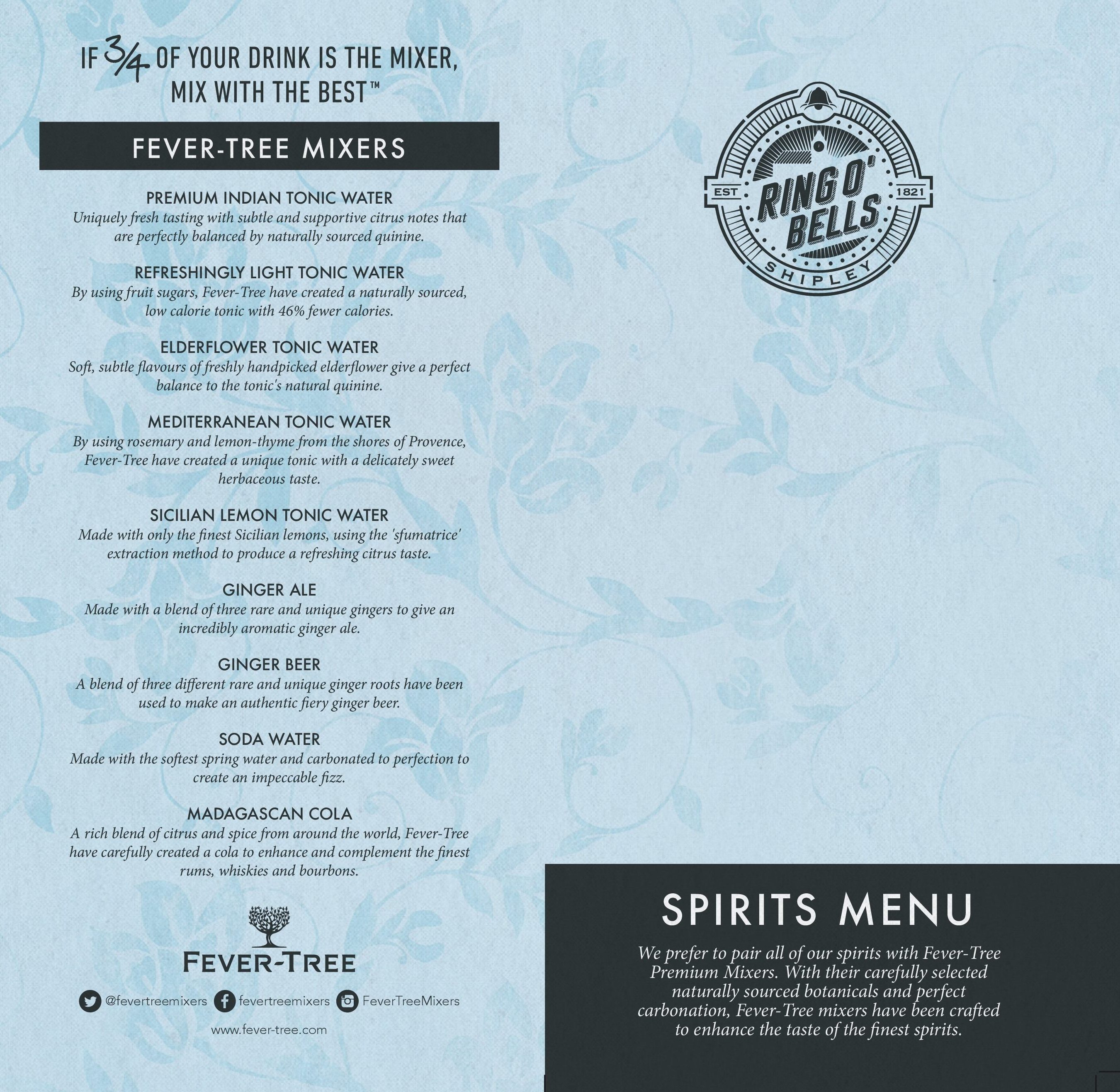 Our Drinks The Ring O' Bells Shipley