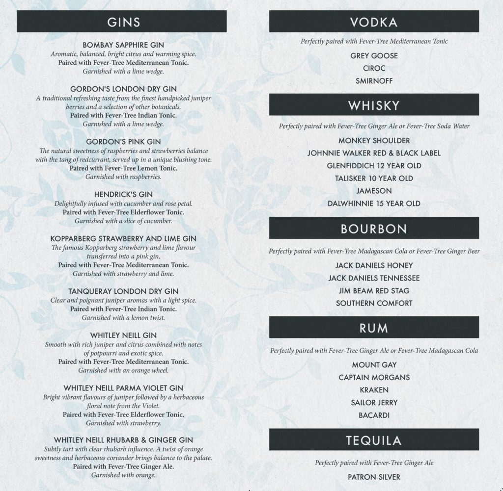 Our Drinks The Ring O' Bells Shipley