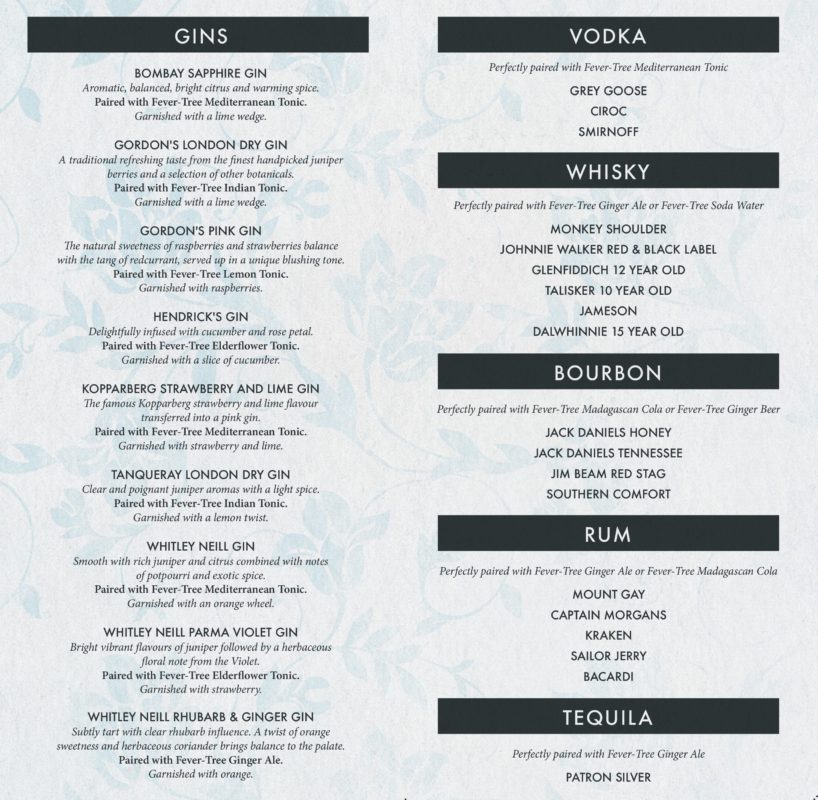 Our Drinks The Ring O' Bells Shipley